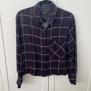 ottod’Ame Navy/Maroon Button Up Blouse Size 4